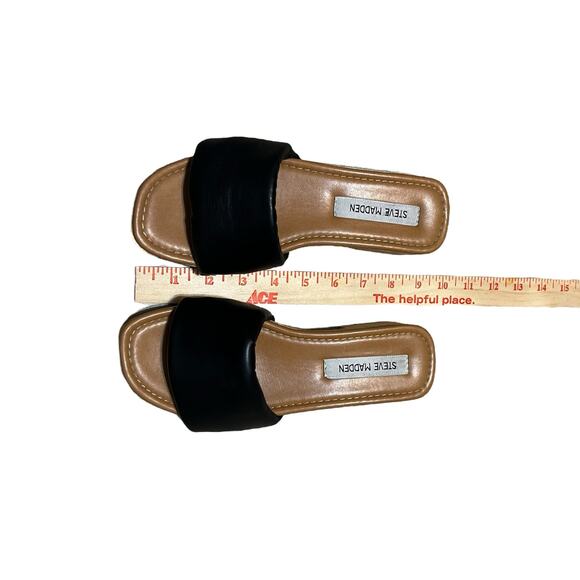 Steve Madden Chana Woody Platform Slide Clog Sandals  Size 7 Black Slip-on Heels - Picture 5 of 11